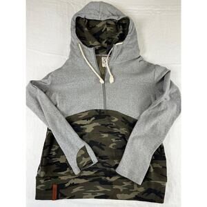Ampersand Hoodie XL Gray Camo Pullover Sweatshirt Men's Colorblock